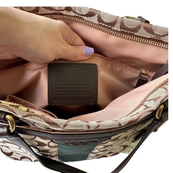 COACH Signature Stripe Shoulder Bag - Picture 8 of 11
